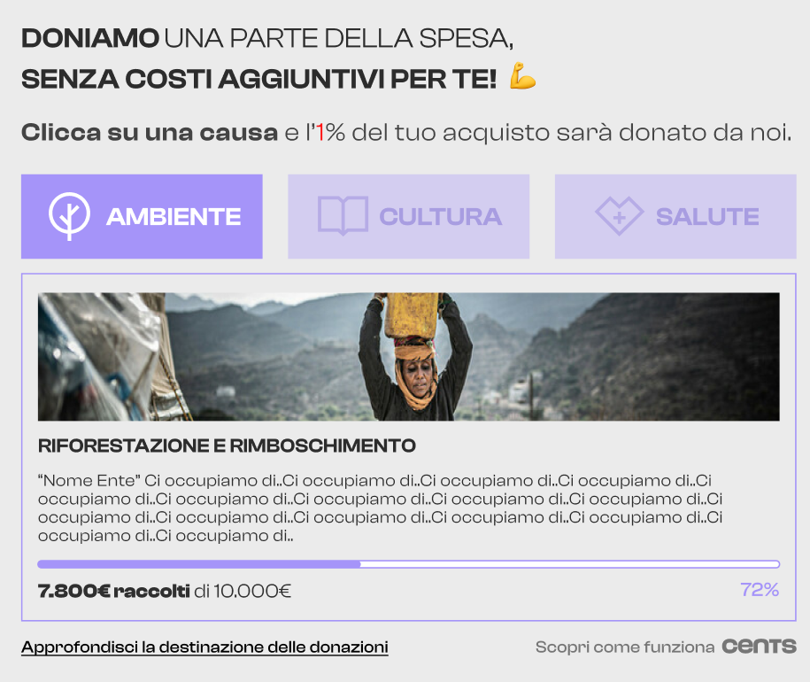 Company donation and user cause selection